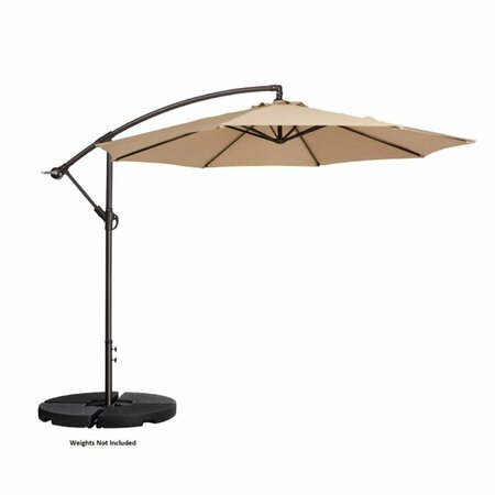 CLAUSTRO 10 ft. Offset Outdoor Patio Umbrella with 8 Steel Ribs & Aluminum Pole & Vertical Tilt; Beige CL3875226